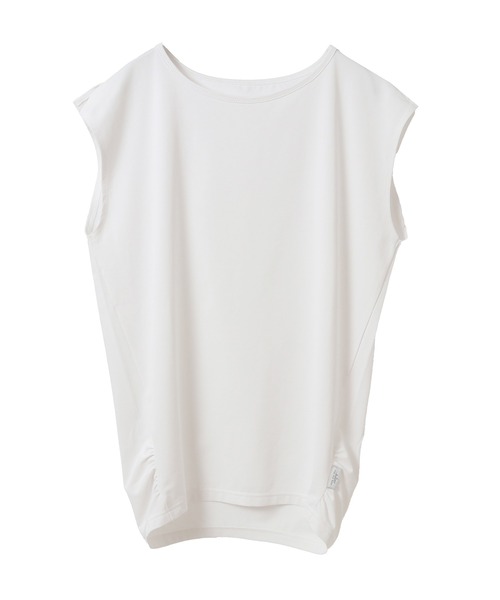 Julier Yoga and Relax（ジュリエヨガアンドリラックス）の「Julier (定番)Ecocoベア天竺チュニック（Tシャツ/カットソー・レディース・ピンク/ホワイト/ネイビー・1/0）」の2枚目の写真