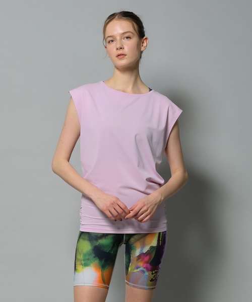 Julier Yoga and Relax（ジュリエヨガアンドリラックス）の「Julier (定番)Ecocoベア天竺チュニック（Tシャツ/カットソー・レディース・ピンク/ホワイト/ネイビー・1/0）」の15枚目の写真