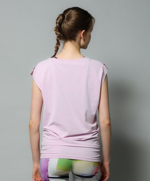 Julier Yoga and Relax（ジュリエヨガアンドリラックス）の「Julier (定番)Ecocoベア天竺チュニック（Tシャツ/カットソー・レディース・ピンク/ホワイト/ネイビー・1/0）」の16枚目の写真