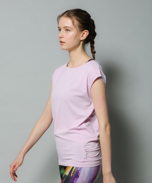 Julier Yoga and Relax（ジュリエヨガアンドリラックス）の「Julier (定番)Ecocoベア天竺チュニック（Tシャツ/カットソー・レディース・ピンク/ホワイト/ネイビー・1/0）」の17枚目の写真