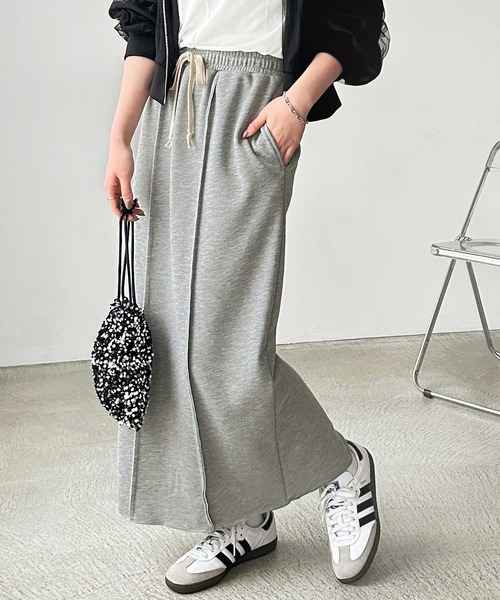 GeeRA(ジーラ)の「【S-LLサイズ】すっきり見え!フロントラインスウェットタイトロングスカート(スカート・レディース・オートミール/杢グレー/ブラック・SMALL/MEDIUM/LARGE/X-LARGE)」の7枚目の写真