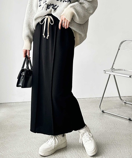 GeeRA(ジーラ)の「【S-LLサイズ】すっきり見え!フロントラインスウェットタイトロングスカート(スカート・レディース・オートミール/杢グレー/ブラック・SMALL/MEDIUM/LARGE/X-LARGE)」の6枚目の写真