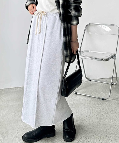 GeeRA(ジーラ)の「【S-LLサイズ】すっきり見え!フロントラインスウェットタイトロングスカート(スカート・レディース・オートミール/杢グレー/ブラック・SMALL/MEDIUM/LARGE/X-LARGE)」の14枚目の写真