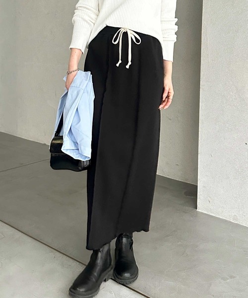 GeeRA(ジーラ)の「【S-LLサイズ】すっきり見え!フロントラインスウェットタイトロングスカート(スカート・レディース・オートミール/杢グレー/ブラック・SMALL/MEDIUM/LARGE/X-LARGE)」の9枚目の写真