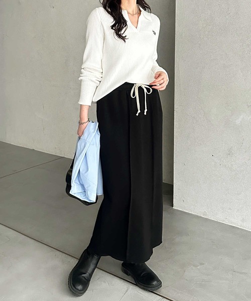 GeeRA(ジーラ)の「【S-LLサイズ】すっきり見え!フロントラインスウェットタイトロングスカート(スカート・レディース・オートミール/杢グレー/ブラック・SMALL/MEDIUM/LARGE/X-LARGE)」の15枚目の写真