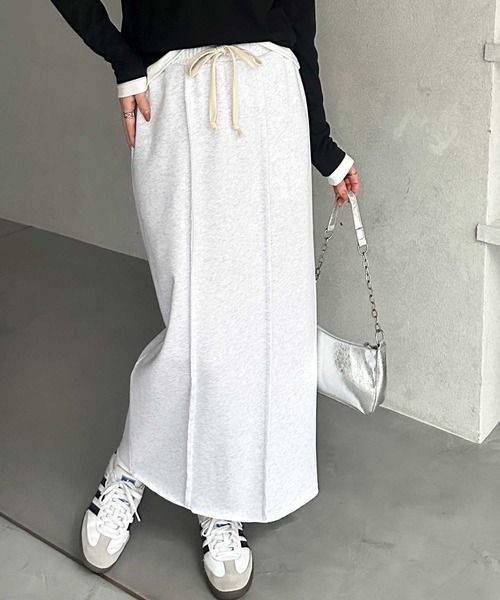 GeeRA(ジーラ)の「【S-LLサイズ】すっきり見え!フロントラインスウェットタイトロングスカート(スカート・レディース・オートミール/杢グレー/ブラック・SMALL/MEDIUM/LARGE/X-LARGE)」の11枚目の写真