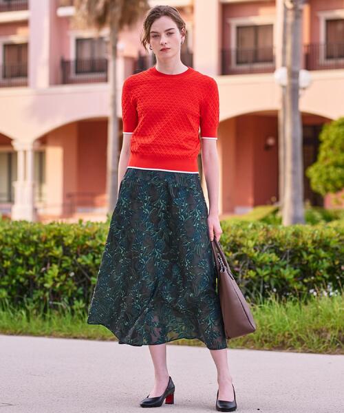 DRESSTERIOR（ドレステリア）の「【6色展開/オンオフ】レース編みハーフスリーブニット（ニット/セーター・レディース・イエロー系その他/ブラック/ブラウン系その他/モスグリーン/オレンジ/オフホワイト・38/36/34）」の17枚目の写真