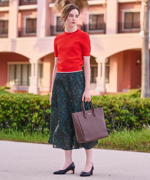 DRESSTERIOR（ドレステリア）の「【6色展開/オンオフ】レース編みハーフスリーブニット（ニット/セーター・レディース・イエロー系その他/ブラック/ブラウン系その他/モスグリーン/オレンジ/オフホワイト・38/36/34）」の18枚目の写真