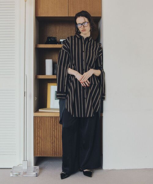 Editt by YECCA VECCA（エディットバイイェッカヴェッカ）の「ヴィンテージサテンイージーワイドパンツ（その他パンツ・レディース・ライトベージュ/キャメル/ネイビー・FREE）」の10枚目の写真