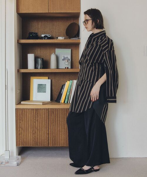 Editt by YECCA VECCA（エディットバイイェッカヴェッカ）の「ヴィンテージサテンイージーワイドパンツ（その他パンツ・レディース・ライトベージュ/キャメル/ネイビー・FREE）」の11枚目の写真