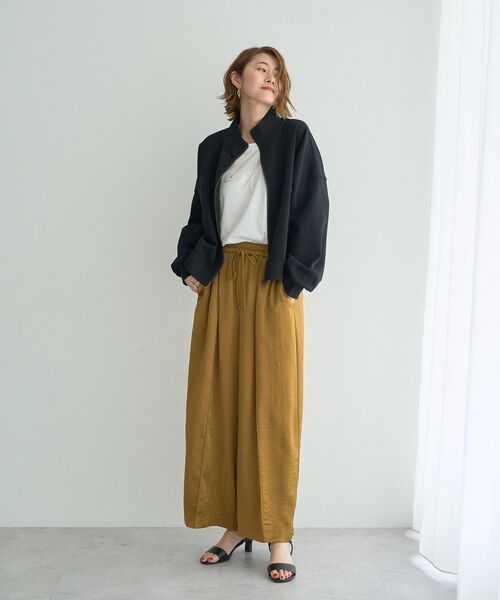 Editt by YECCA VECCA（エディットバイイェッカヴェッカ）の「ヴィンテージサテンイージーワイドパンツ（その他パンツ・レディース・ライトベージュ/キャメル/ネイビー・FREE）」の14枚目の写真