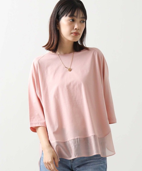 Gready Brilliant（グレディブリリアン）の「裾シアーラウンド７分袖カットソー（Tシャツ/カットソー・レディース・ブラック/ピンク/キャメル・FREE）」の19枚目の写真