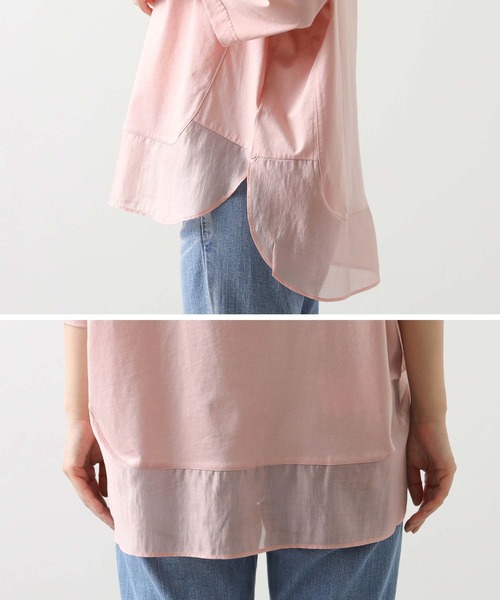 tシャツ 裾シアーラウンド７分袖カットソー レディース 裾シアーラウンド7分袖カットソー（Tシャツ/カットソー