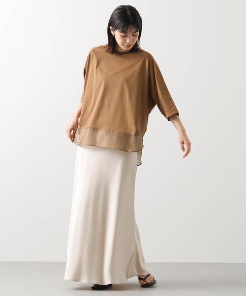 Gready Brilliant（グレディブリリアン）の「裾シアーラウンド７分袖カットソー（Tシャツ/カットソー・レディース・ブラック/ピンク/キャメル・FREE）」の7枚目の写真