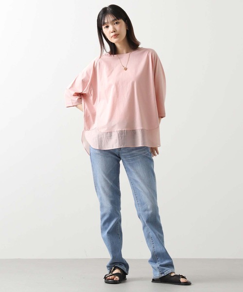 Gready Brilliant（グレディブリリアン）の「裾シアーラウンド７分袖カットソー（Tシャツ/カットソー・レディース・ブラック/ピンク/キャメル・FREE）」の15枚目の写真