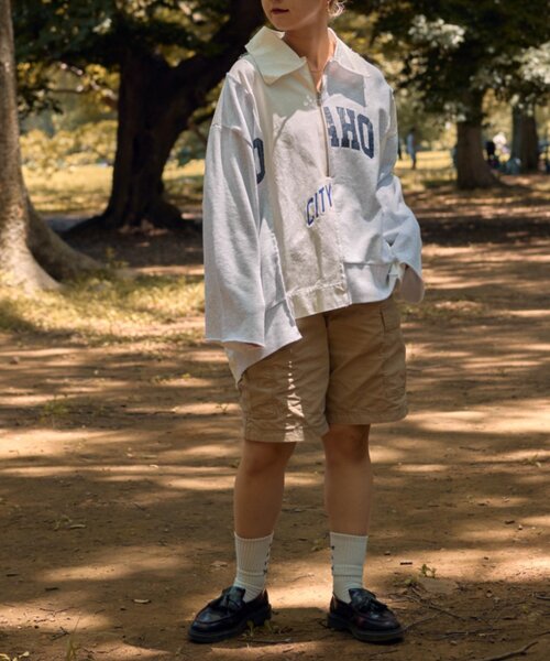 etsinta（エシンタ）の「etsintaリメイクハーフZIPスウェット（スウェット・レディース・ライトグレー・ONE SIZE）」の10枚目の写真