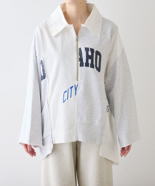 etsinta（エシンタ）の「etsintaリメイクハーフZIPスウェット（スウェット・レディース・ライトグレー・ONE SIZE）」の13枚目の写真