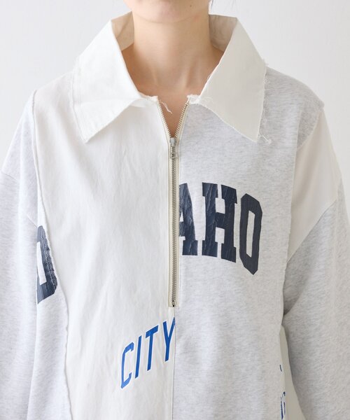 etsinta（エシンタ）の「etsintaリメイクハーフZIPスウェット（スウェット・レディース・ライトグレー・ONE SIZE）」の16枚目の写真