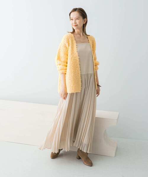 URBAN RESEARCH ROSSO WOMEN（アーバンリサーチ　ロッソ）の「ヘアリーカーディガン（カーディガン/ボレロ・レディース・イエロー/グレー/オフホワイト・FREE）」の12枚目の写真