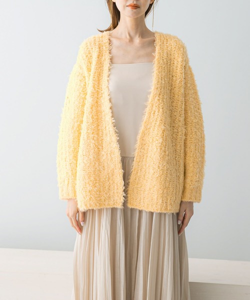 URBAN RESEARCH ROSSO WOMEN（アーバンリサーチ　ロッソ）の「ヘアリーカーディガン（カーディガン/ボレロ・レディース・イエロー/グレー/オフホワイト・FREE）」の13枚目の写真