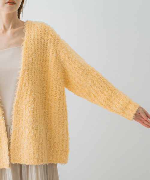 URBAN RESEARCH ROSSO WOMEN（アーバンリサーチ　ロッソ）の「ヘアリーカーディガン（カーディガン/ボレロ・レディース・イエロー/グレー/オフホワイト・FREE）」の16枚目の写真