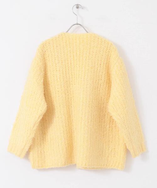 URBAN RESEARCH ROSSO WOMEN（アーバンリサーチ　ロッソ）の「ヘアリーカーディガン（カーディガン/ボレロ・レディース・イエロー/グレー/オフホワイト・FREE）」の6枚目の写真
