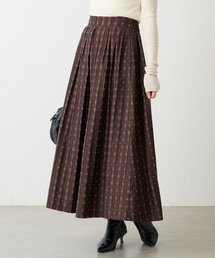 先染めチェックタックスカート