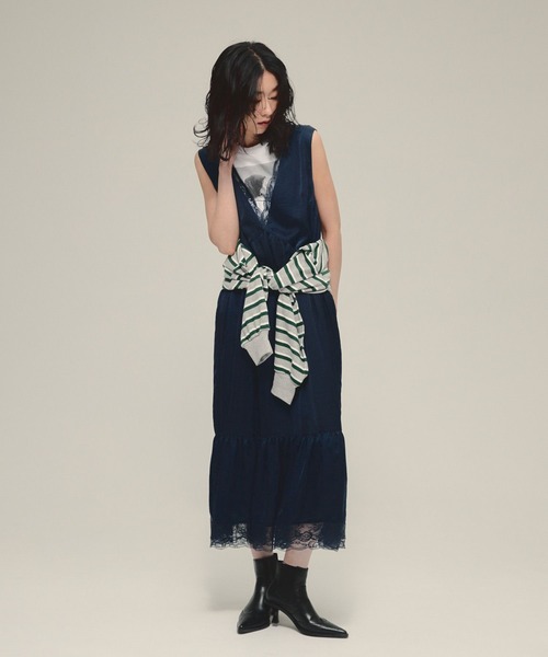 eL(エル)の「【eL】Border Bolero Cardigan/581140(カーディガン/ボレロ・レディース・グレー系その他/ブルー系その他/レッド・FREE)」の4枚目の写真