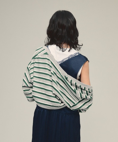 eL(エル)の「【eL】Border Bolero Cardigan/581140(カーディガン/ボレロ・レディース・グレー系その他/ブルー系その他/レッド・FREE)」の8枚目の写真