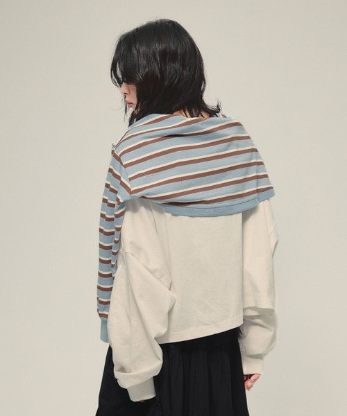 eL】Border Bolero Cardigan/581140（カーディガン/ボレロ）｜eL