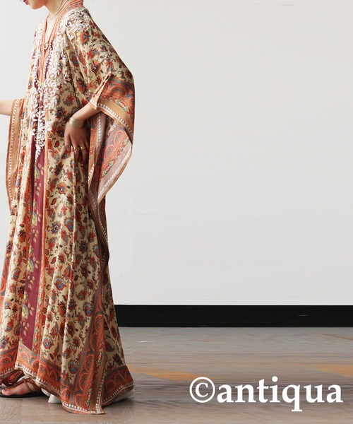 antiqua(アンティカ)の「エスニック柄 刺繍 カフタンワンピース(ワンピース・レディース・マルチ・ONESIZE)」の15枚目の写真