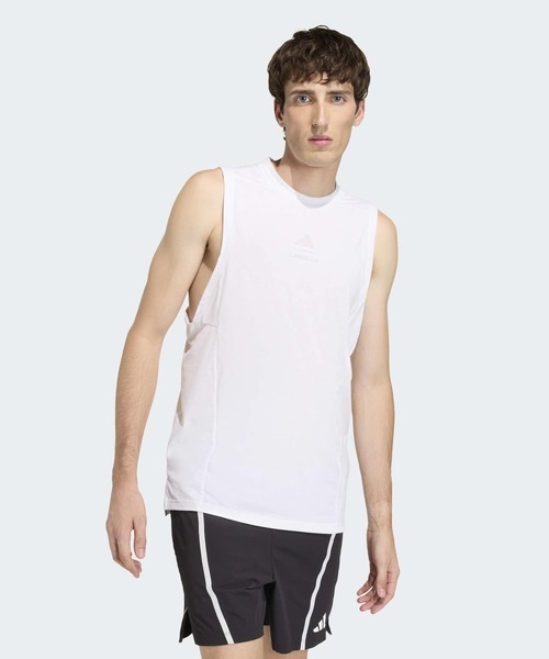 ホワイト タンクトップ adidas アディダス メンズ Les Mills グラフィック タンクトップ