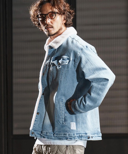 新品同様★『JOHNBULL』デニムボアジャケット◆定価￥22000 mj10962-used like boa denim jacket ボアデニムジャケット