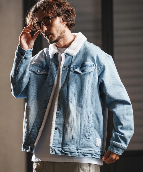 mj10962-used like boa denim jacket ボアデニムジャケット