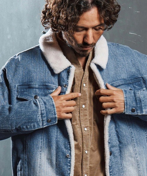 mj10962-used like boa denim jacket ボアデニムジャケット