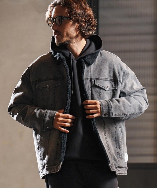 wjk reluxe(ダブルジェーケーリラックス)の「mj10962-used like boa denim jacket ボアデニムジャケット(WR25W-16)(デニムジャケット・メンズ・インディゴブルー/ライトインディゴブルー/ブラック系その他・L/M/S)」の4枚目の写真