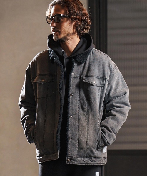 wjk reluxe(ダブルジェーケーリラックス)の「mj10962-used like boa denim jacket ボアデニムジャケット(WR25W-16)(デニムジャケット・メンズ・インディゴブルー/ライトインディゴブルー/ブラック系その他・L/M/S)」の5枚目の写真