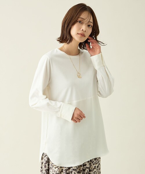 ANY(エニィ)の「シャツコンビレイヤードインナー(Tシャツ/カットソー・レディース・ダルブルー系9/アイボリー系/ネイビー系1/ホワイト系・F)」の1枚目の写真