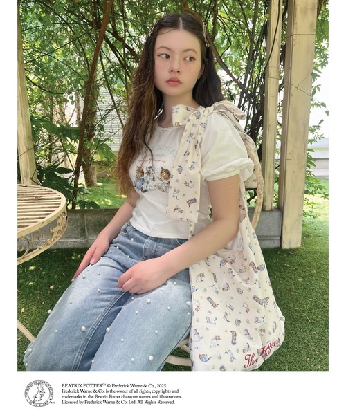 MORE self LOVE(モアセルフラブ)の「【Peter Rabbit(TM)】THREE KITTENS TEE(Tシャツ/カットソー・レディース・ピンク/オフホワイト/ブラック・FREE)」の10枚目の写真
