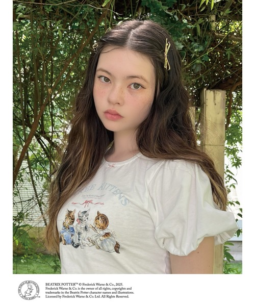 MORE self LOVE(モアセルフラブ)の「【Peter Rabbit(TM)】THREE KITTENS TEE(Tシャツ/カットソー・レディース・ピンク/オフホワイト/ブラック・FREE)」の16枚目の写真