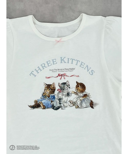 MORE self LOVE(モアセルフラブ)の「【Peter Rabbit(TM)】THREE KITTENS TEE(Tシャツ/カットソー・レディース・ピンク/オフホワイト/ブラック・FREE)」の12枚目の写真