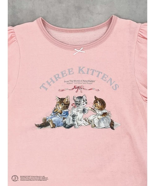 MORE self LOVE(モアセルフラブ)の「【Peter Rabbit(TM)】THREE KITTENS TEE(Tシャツ/カットソー・レディース・ピンク/オフホワイト/ブラック・FREE)」の14枚目の写真