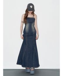 EVRIS | スタッズフレアデニムキャミワンピース(ワンピース)