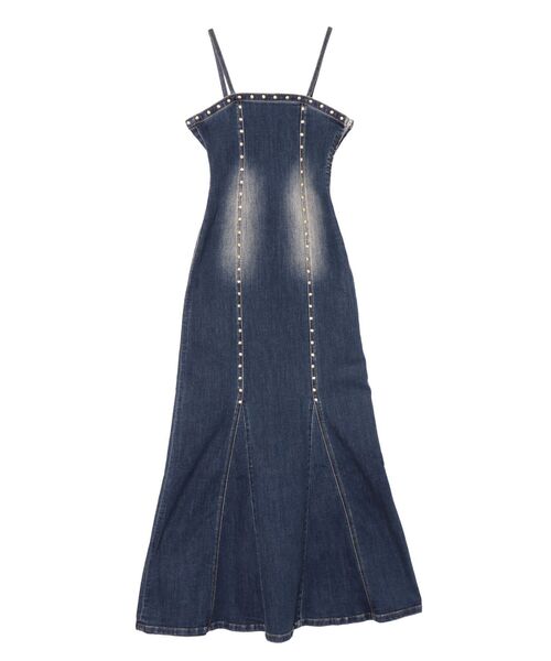 EVRIS（エヴリス）の「スタッズフレアデニムキャミワンピース（ワンピース・レディース・インディゴブルー/ライトブルー・MEDIUM/SMALL）」の21枚目の写真