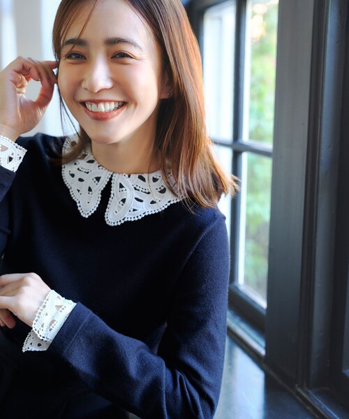 ANY SIS（エニィスィス）の「レース襟 ニット（ニット/セーター・レディース・ブラック系/ネイビー系・MEDIUM）」の21枚目の写真