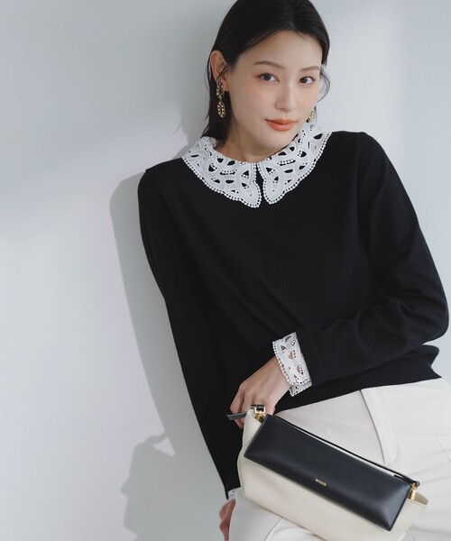 ANY SIS（エニィスィス）の「レース襟 ニット（ニット/セーター・レディース・ブラック系/ネイビー系・MEDIUM）」の22枚目の写真