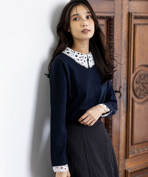 レース襟 ニット（ニット/セーター）｜ANY SIS（エニィスィス）の