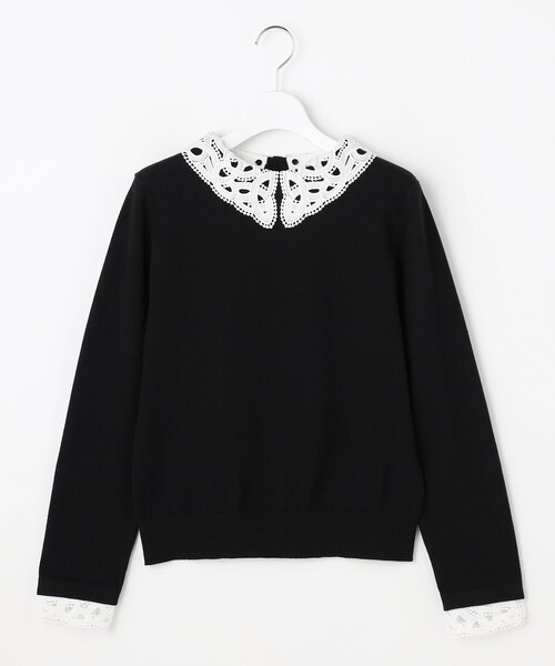ANY SIS（エニィスィス）の「レース襟 ニット（ニット/セーター・レディース・ブラック系/ネイビー系・MEDIUM）」の7枚目の写真