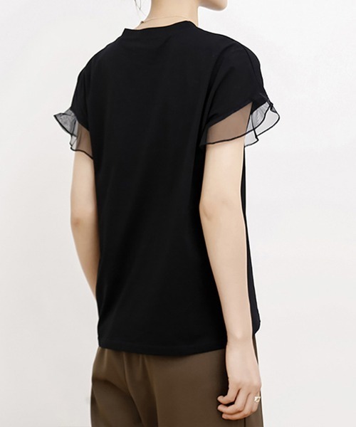 Miniministore(ミニミニストア)の「袖シアーTシャツチュール切替えカットソー(Tシャツ/カットソー・レディース・ピンク/ホワイト/ブラウン/ダークグレー/ロイヤルブルー/ブラック・FREE)」の21枚目の写真