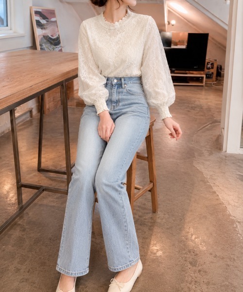 cammie（キャミー）の「チュール重ね袖ボリュームレーストップス（シャツ/ブラウス・レディース・ホワイト/アイボリー・LARGE/MEDIUM）」の12枚目の写真